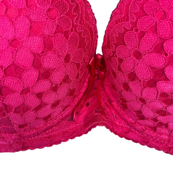 Fredericks of Hollywood Bra Size 34B Pink Lace Underwire - Picture 4 of 8
